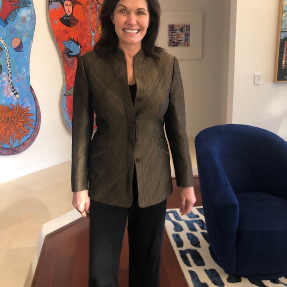 Georgio Armani Collezioni size 8 silk blazer - Picture 8 of 16